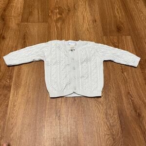 Janie & Jack Baby Blue Cable Knit Cardigan Sweater Boys Size 3-6M Months
